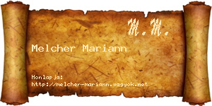 Melcher Mariann névjegykártya